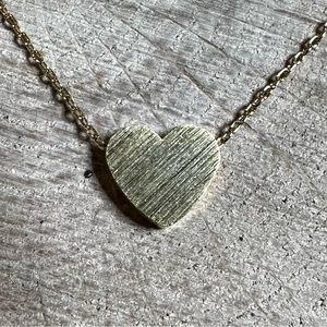 Jewlr Gold Brushed Heart Necklace Women’s Jewelry NEW
